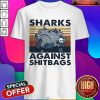 Skull Sharks Against Shitbags Vintage Shirt