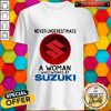 Never Underestimate A Woman Who Works At Suzuki Blood Moon Shirt