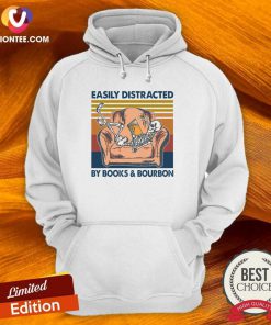 Top Skeleton Easily Distracted By Book And Bourbon 2021 Hoodie