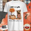 Just A Girl Who Lived Fall And Yorkshire Terrier Halloween Shirt