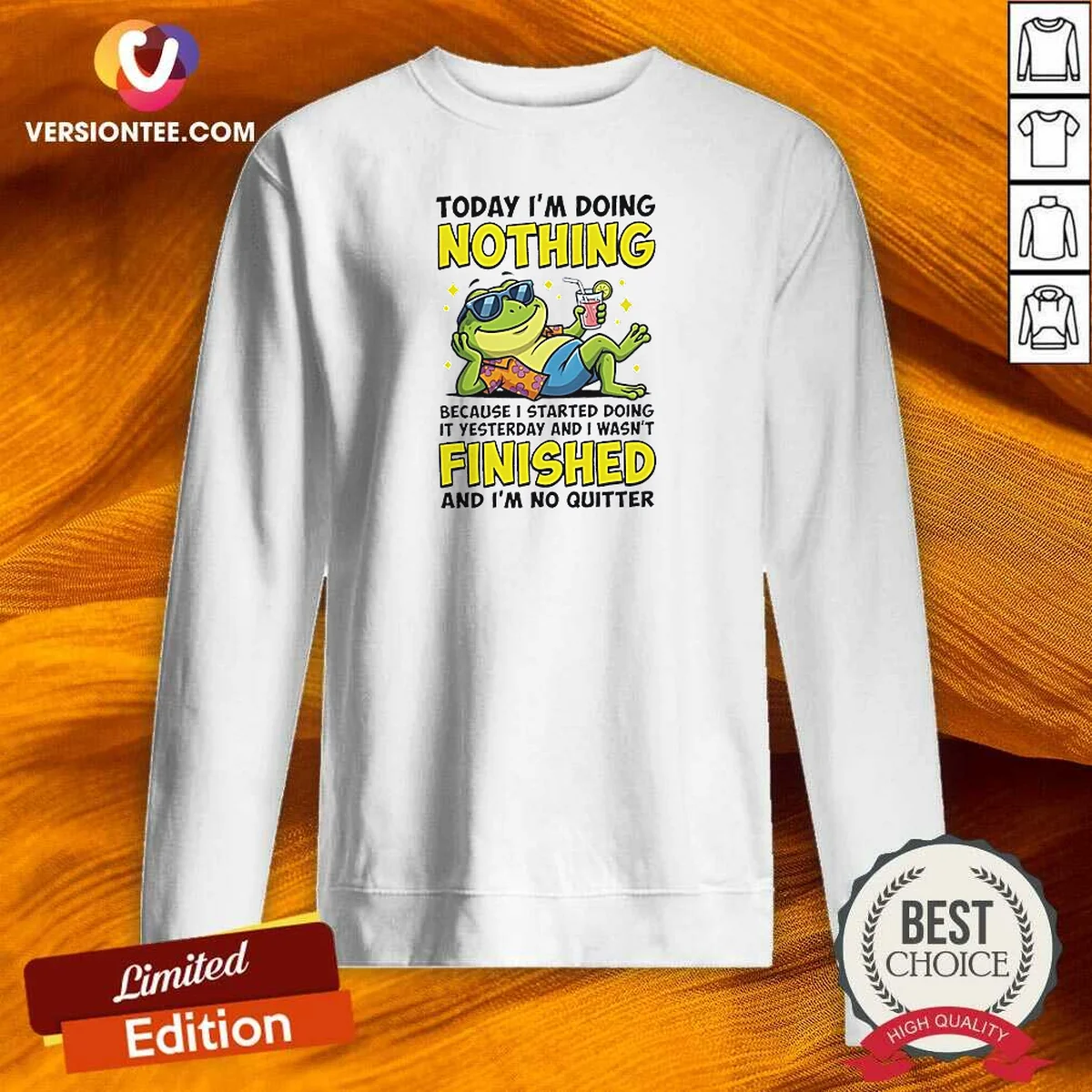 Awesome Frog Today I'M Doing Nothing Sweatshirt Awesome Frog Today I'M Doing Nothing Sweatshirt