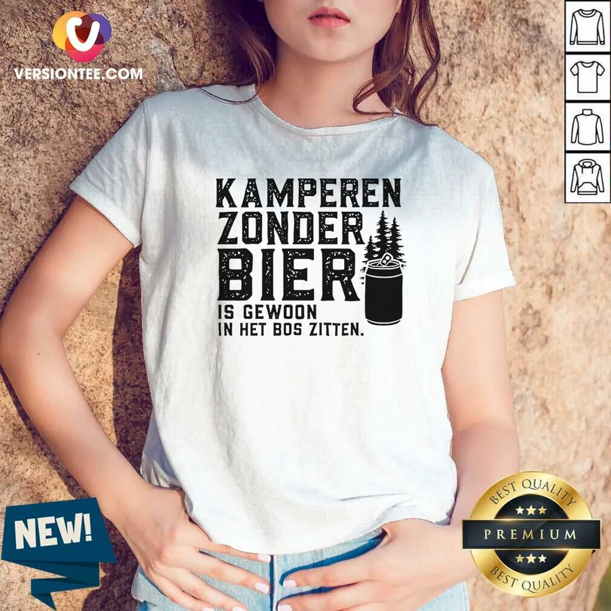 Awesome Kamperen Zonder Bier Is Gewoon V-Neck Shirt Awesome Kamperen Zonder Bier Is Gewoon V-Neck Shirt