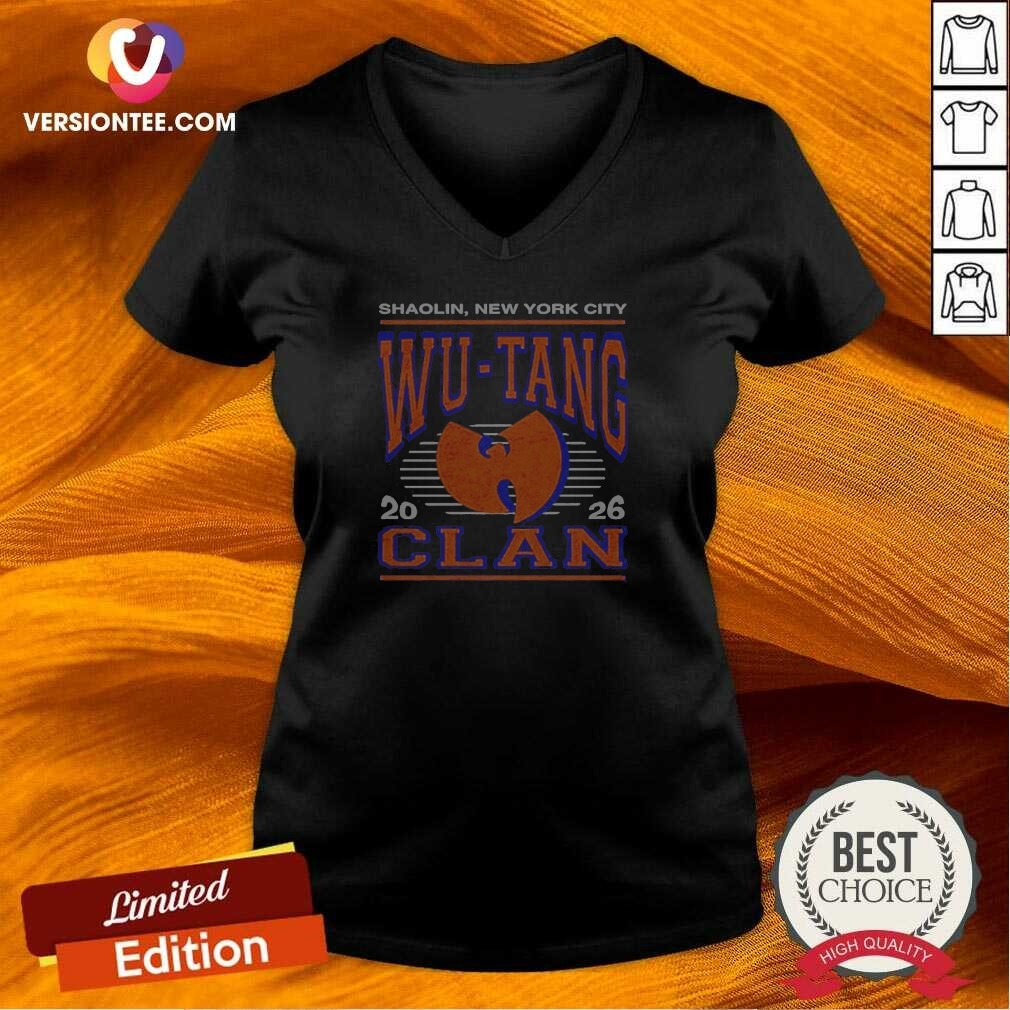 Awesome Shaolin, New York City Wu Tang Clan 20 26 V Neck Shirt v neck optimized, soft cotton fabric with comfortable V neckline