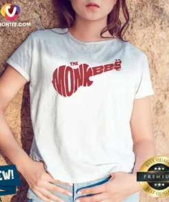 Awesome The Monkees Guitar Logo V-Neck Shirt
