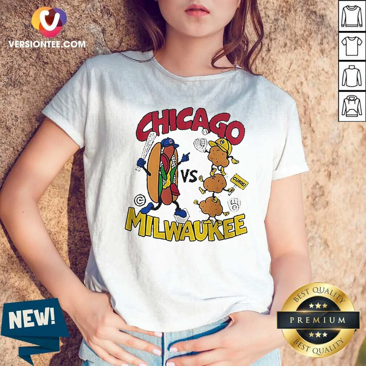 Funny Chicago Cubs Vs Milwaukee Brewers V-Neck Shirt Funny Chicago Cubs Vs Milwaukee Brewers V-Neck Shirt