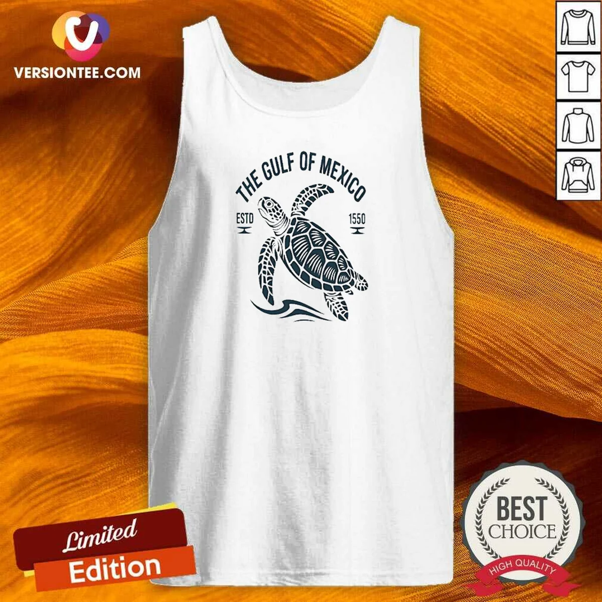 Funny Sea Turtle The Gulf Of Mexico Estd 1550 Tank Top optimized for comfort and breathability