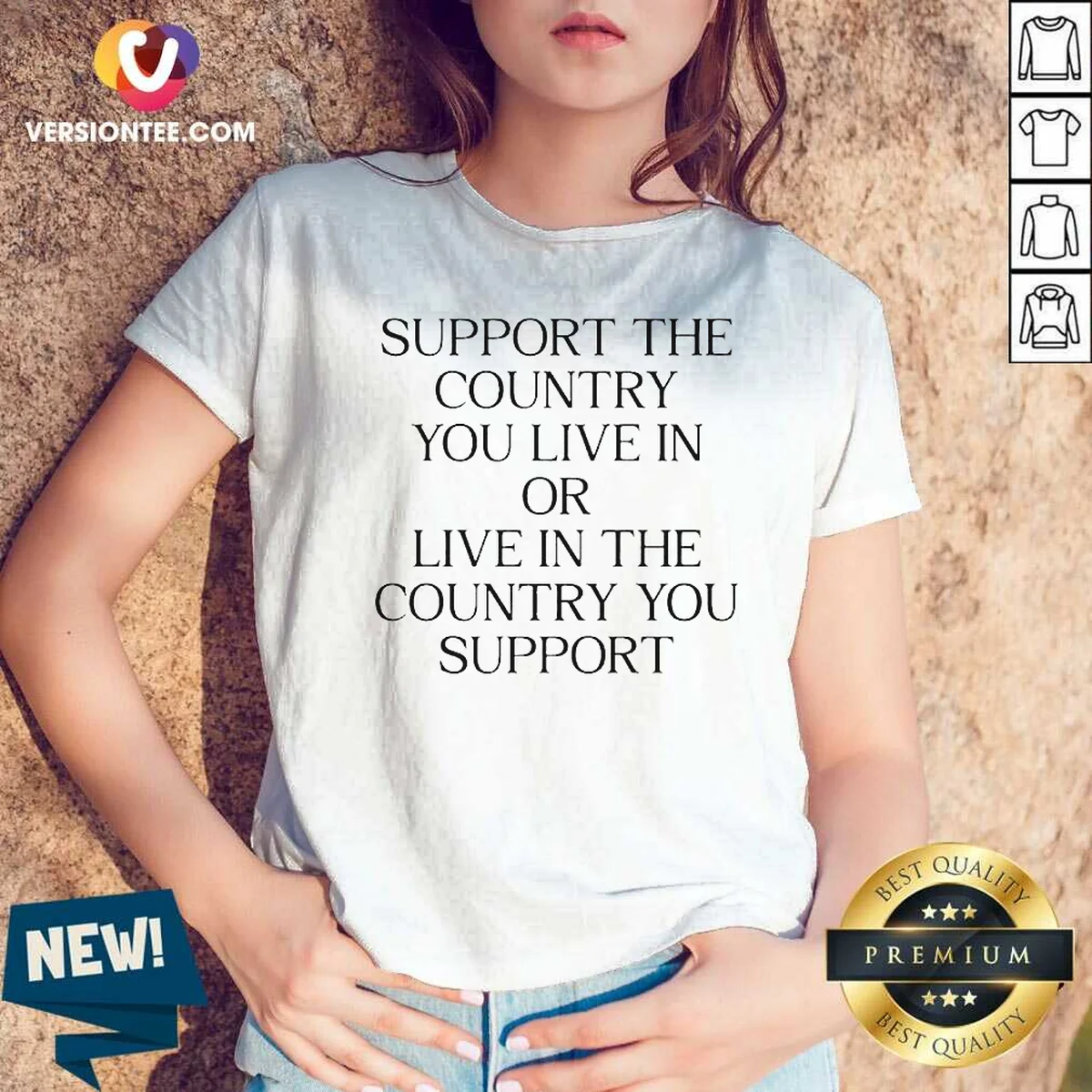 Funny Support The Country You Live V-Neck Shirt Funny Support The Country You Live V-Neck Shirt