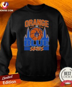Good Orange And Blue Skies New York Knicks Basketball Team Logo Skyline Sweatshirt