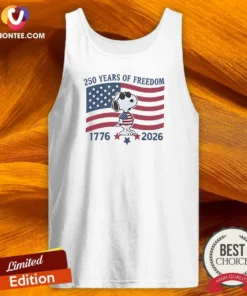 Good Snoopy Wearing Sunglasses 250 Years Of Freedom 1776 2026 Tank Top