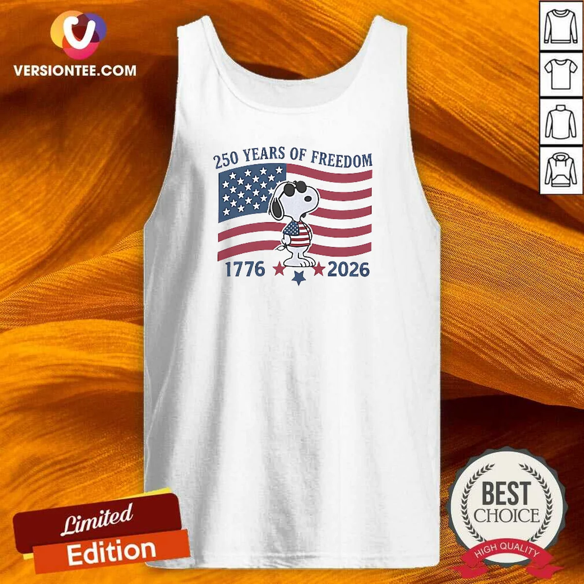 Good Snoopy Wearing Sunglasses 250 Years Tank Top Good Snoopy Wearing Sunglasses 250 Years Tank Top