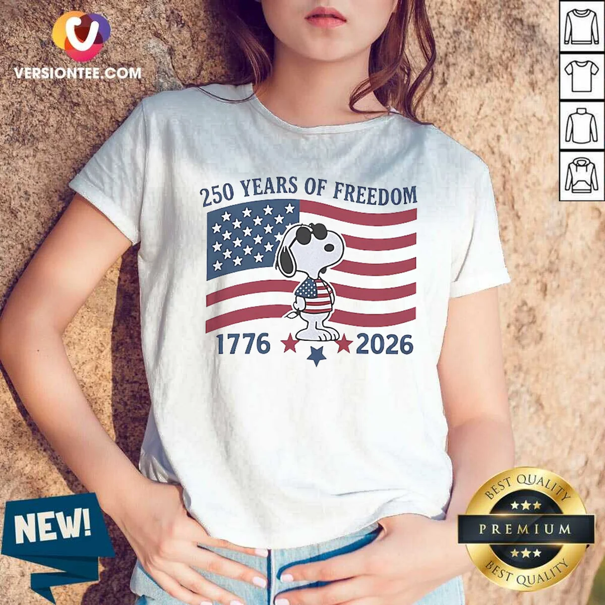 Good Snoopy Wearing Sunglasses 250 Years V-Neck Shirt Good Snoopy Wearing Sunglasses 250 Years V-Neck Shirt
