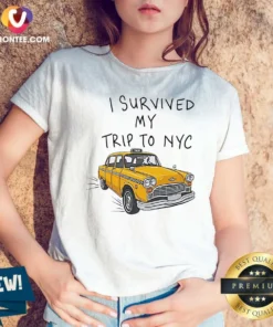 Hot NYC Vacation I Survived My Trip To Yellow Taxi V-Neck Shirt