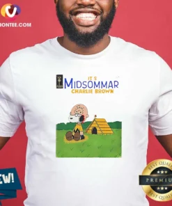 Hot Snoopy Charlie Brown It'S Midsommar Charlie Brown Parody shirt optimized flat lay showing graphic tee design