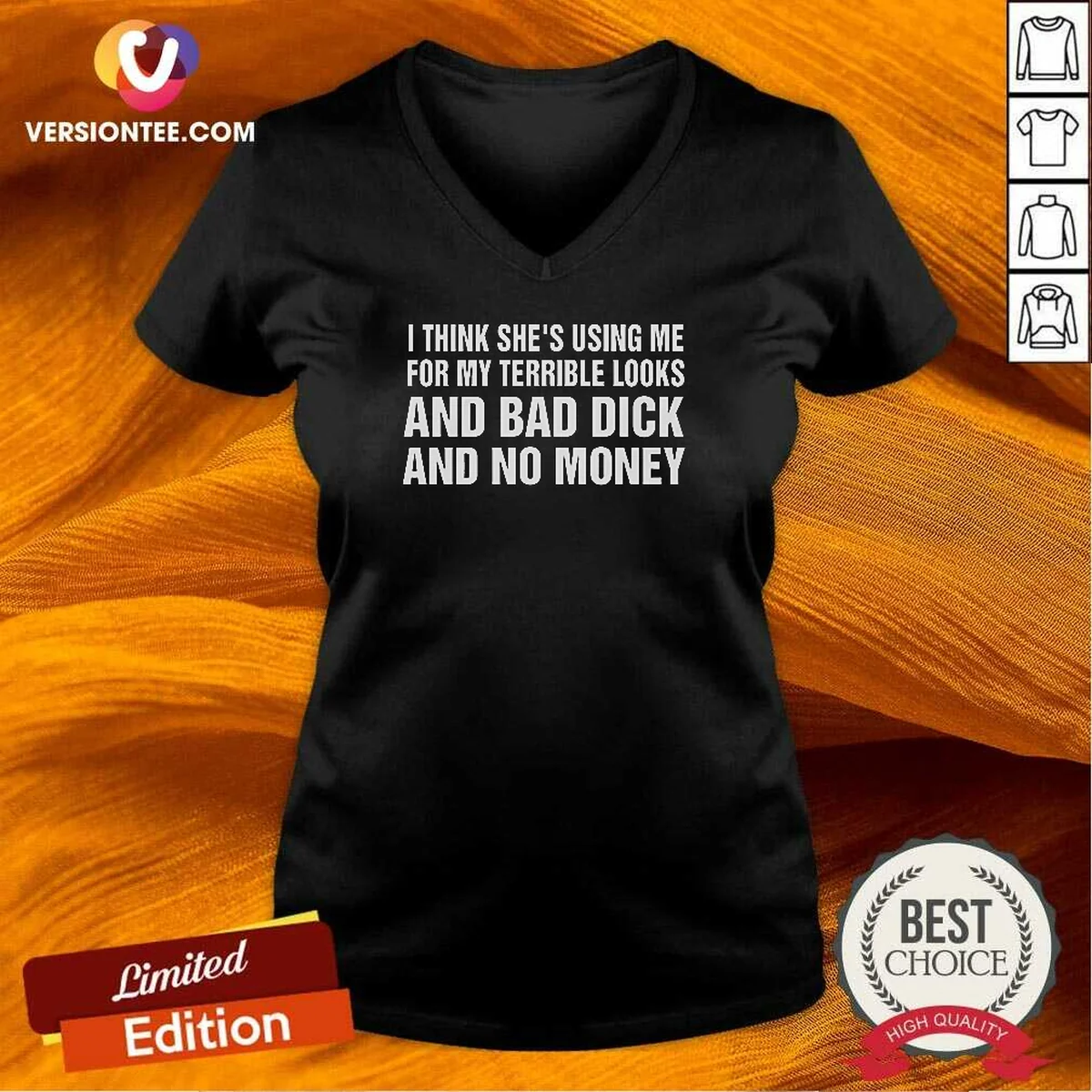 Nice I Think She'S Using Me V-Neck Shirt Nice I Think She'S Using Me V-Neck Shirt