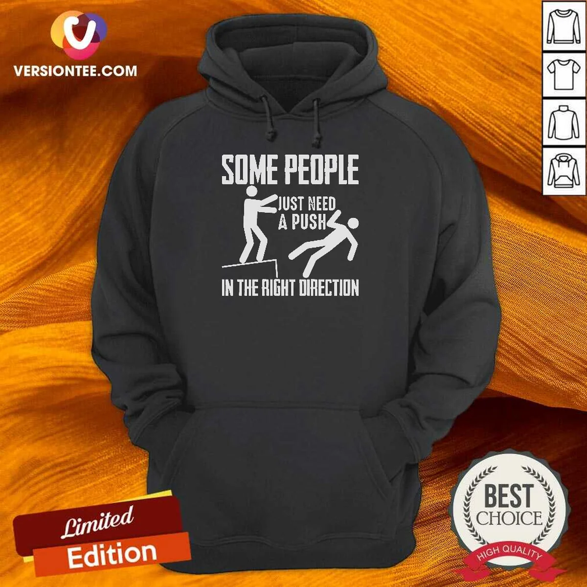 Nice Stick Figure Dark Humor Ledge Fall Some People Just Need A Push In The Right Direction Hoodie