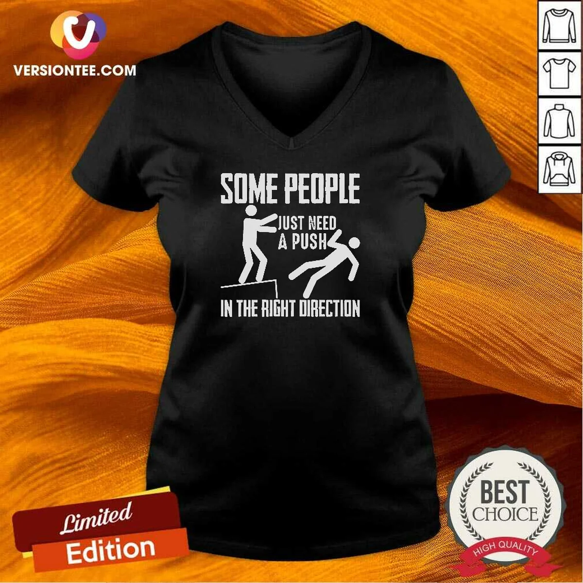 Nice Stick Figure Dark Humor Ledge V-Neck Shirt Nice Stick Figure Dark Humor Ledge V-Neck Shirt
