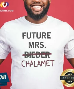 Original Kylie Jenner Future Mrs Chalamet shirt optimized, unisex short sleeve cotton tee in white