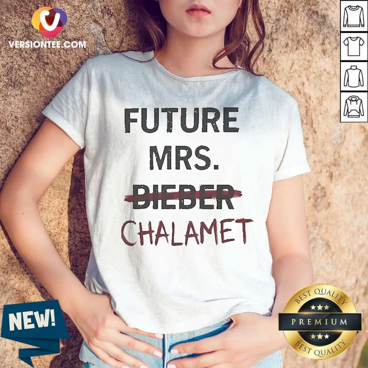 Original Kylie Jenner Future Mrs Chalamet V-Neck Shirt Original Kylie Jenner Future Mrs Chalamet V-Neck Shirt