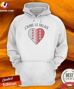 Original Valais Switzerland Canton J'Aime Le Valais Heart Symbol Patriotic Emblem Hoodie