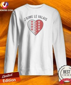 Original Valais Switzerland Canton J'Aime Le Valais Heart Symbol Patriotic Emblem Sweatshirt sweatshirt optimized showing front view