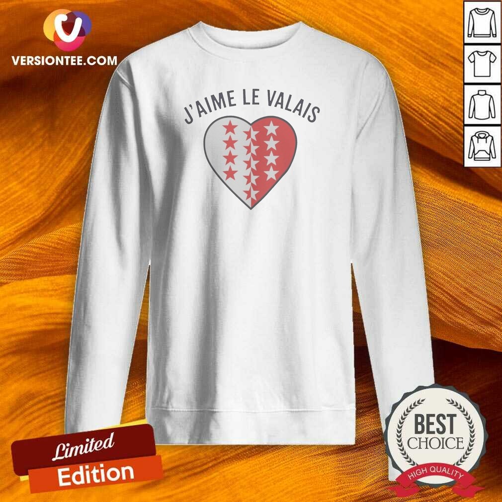 Original Valais Switzerland Canton J'Aime Le Valais Heart Symbol Patriotic Emblem Sweatshirt sweatshirt optimized showing front view