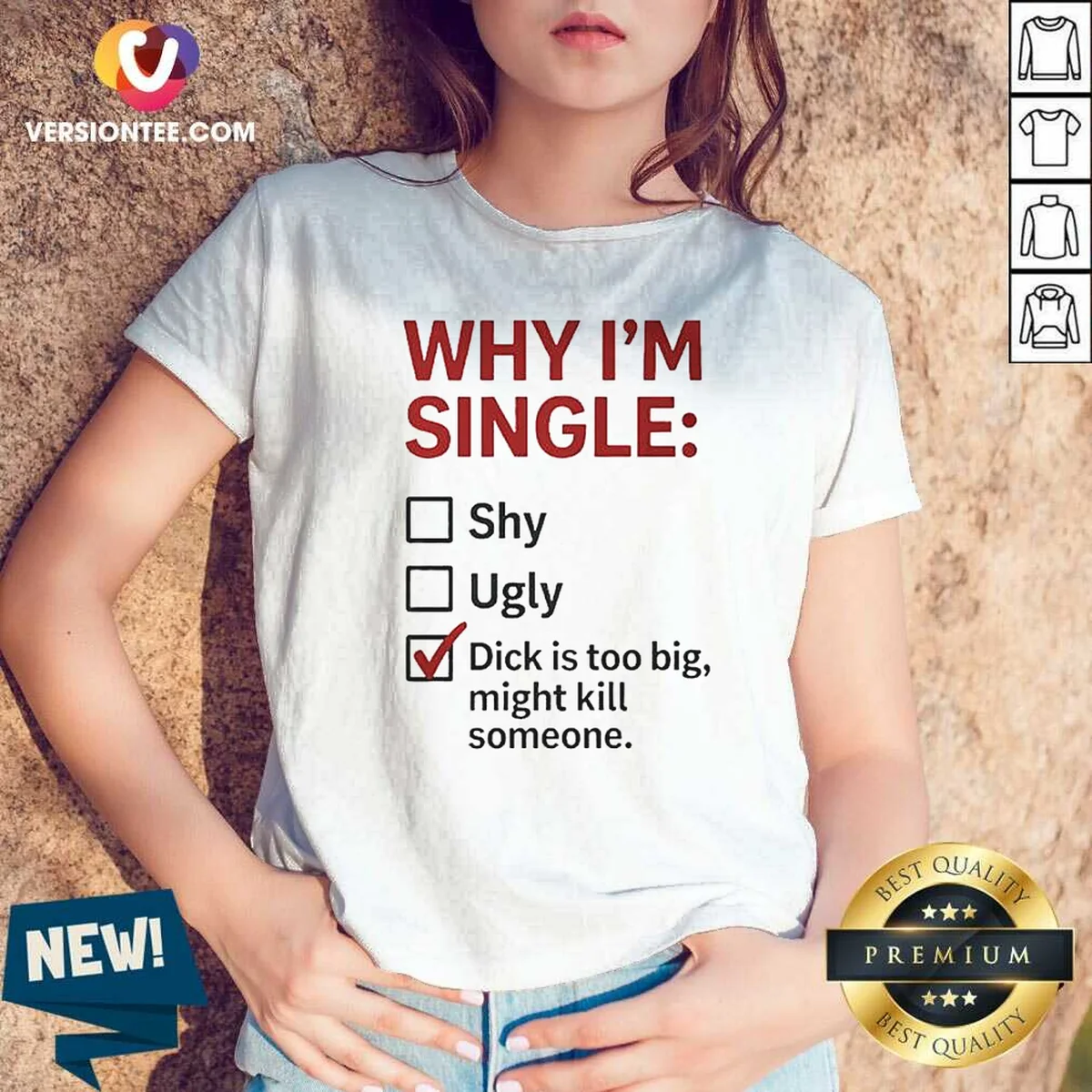 Original Why I'M Single Check Mark V-Neck Shirt Original Why I'M Single Check Mark V-Neck Shirt
