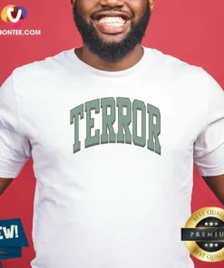 Premium Terror Still Suffer Basketball shirt optimized showing short-sleeve crewneck cotton fabric in black