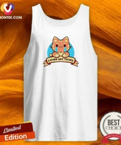 Pretty Crying But Trying Tabby Cat Kitten Emotional Support Mental Health Awareness Tank Top