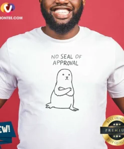 Pretty No Seal Of Approval Pun With An Annoyed Seal With Crossed Arms Illustration