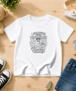 Awesome Brain Eater Splash Zone Line Art Copy Kids T-Shirt