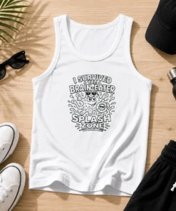 Awesome Brain Eater Splash Zone Line Art Copy Tank Top