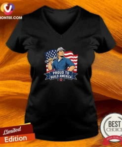 Awesome Labour Day Proud Blue Collar Worker Vector V-Neck Shirt