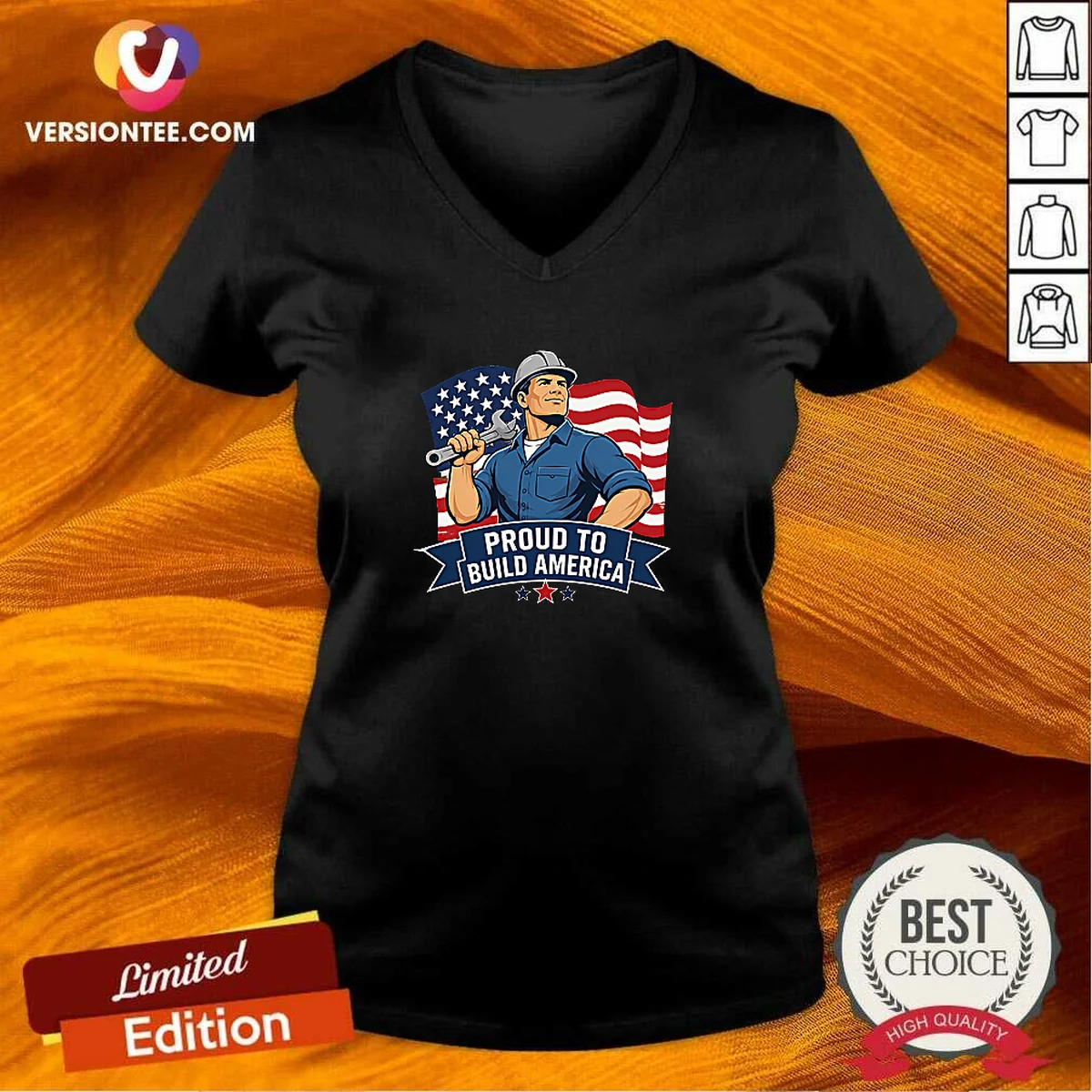 Awesome Labour Day Proud Blue Collar Worker Vector V-Neck Shirt