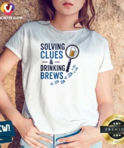 Awesome Solving Clues And Drinking Brews Detective V-Neck Shirt
