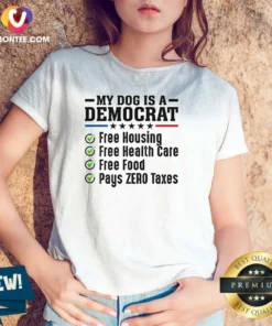 Funny My Dog Is A Democrat Free Housing V-Neck Shirt
