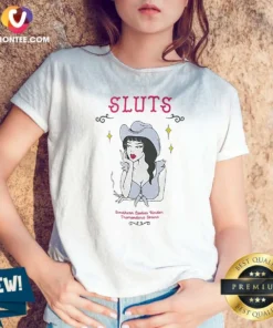 Funny SLUTS Southern Ladies Under Tremendous Stress V Neck Shirt v neck optimized in dark color showing front view