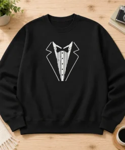 Funny Tuxedo Bow Tie Formal Suit Costume Sweater