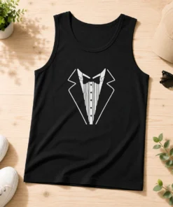Funny Tuxedo Bow Tie Formal Suit Costume Tank Top