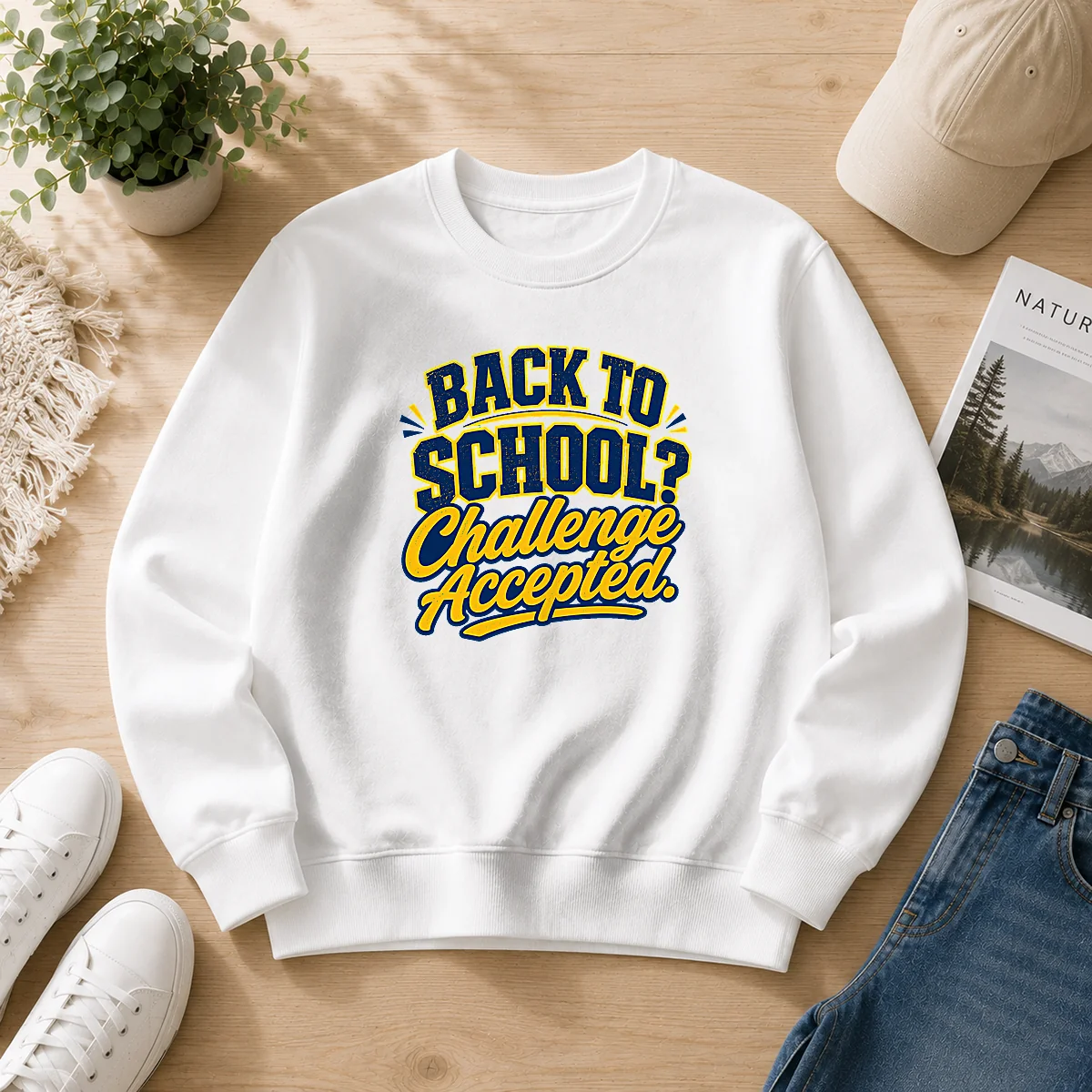 Good Back To School Challenge Accepted Vector Sweater