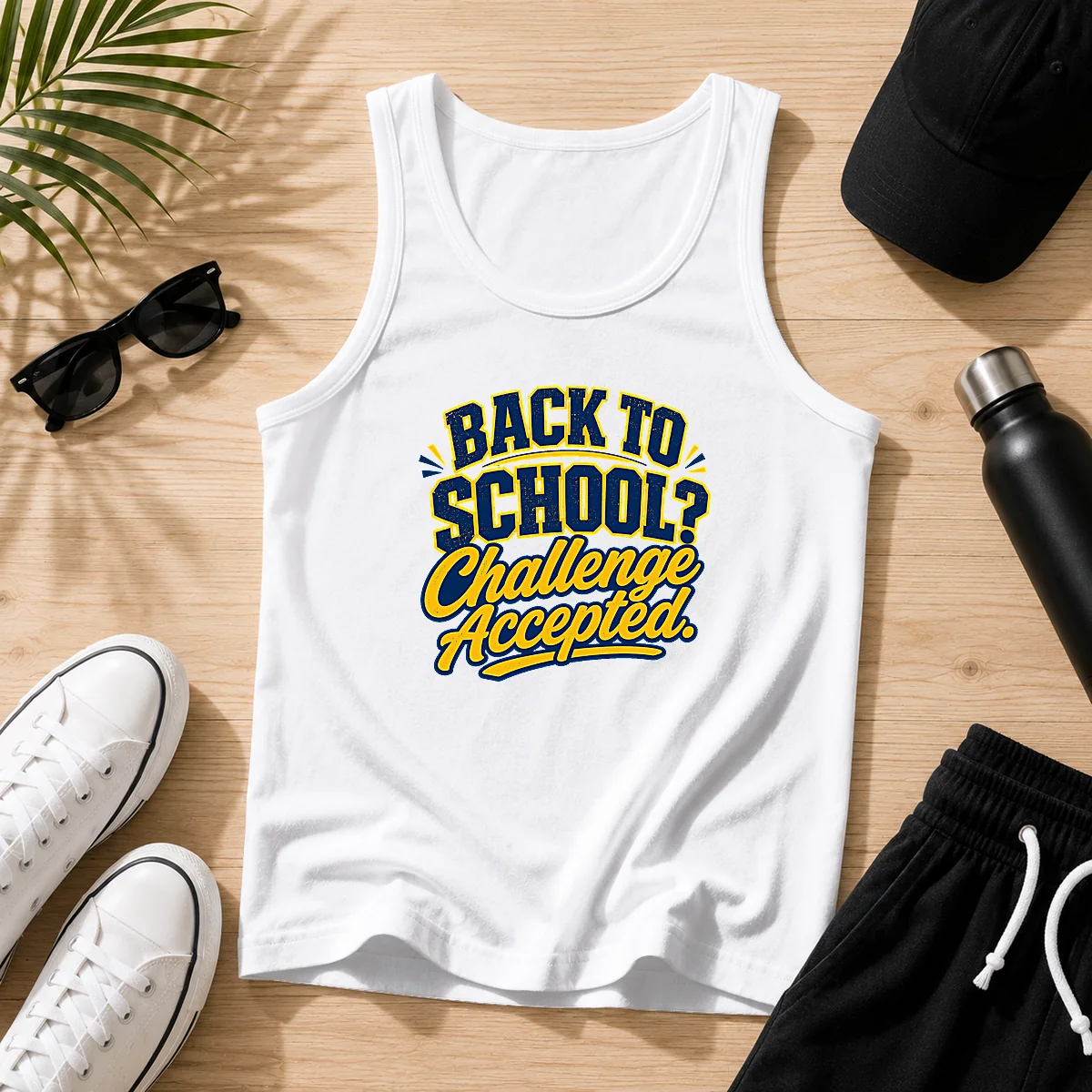 Good Back To School Challenge Accepted Vector Tank Top