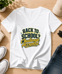 Good Back To School Challenge Accepted Vector V-Neck Shirt