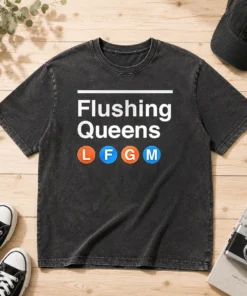 Good Flushing Queens L F G M New York Mets Baseball Washed T-Shirt