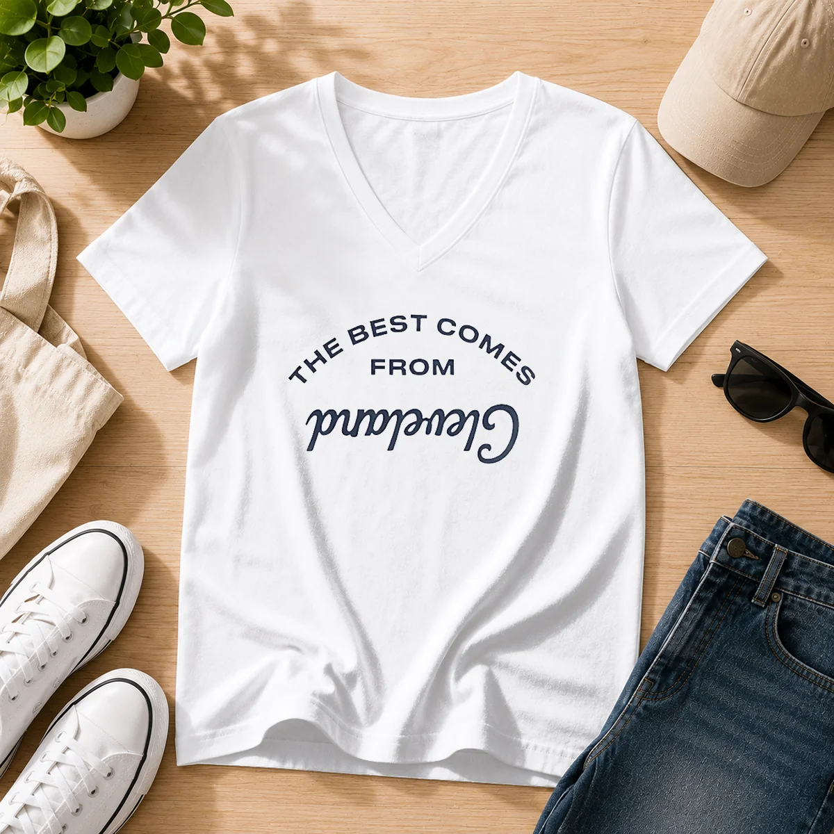 Good The Best Comes From Cleveland Ohio City Pride V-Neck Shirt