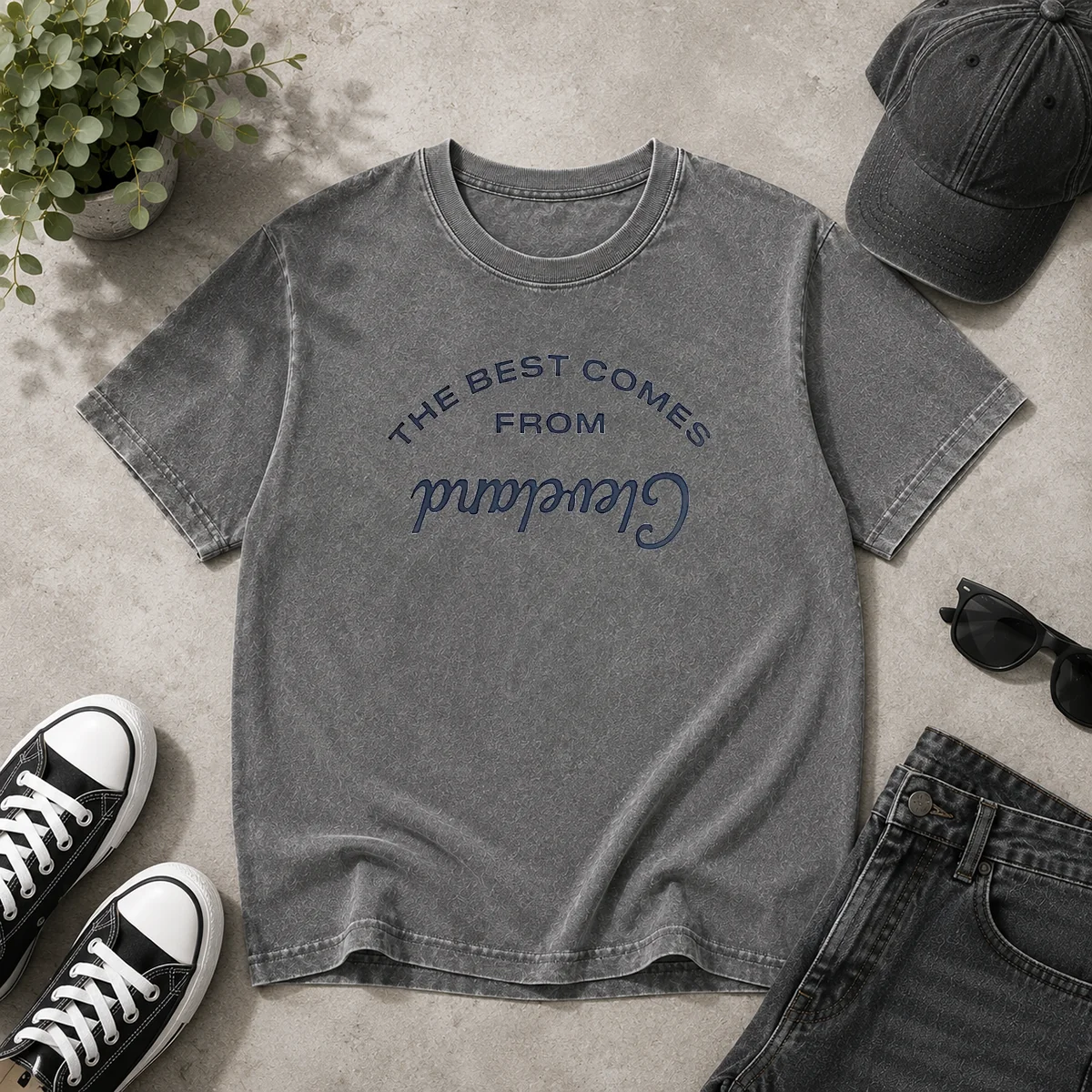 Good The Best Comes From Cleveland Ohio City Pride Washed T-Shirt