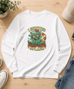Good Vintage Brain Eater Splash Survivor Retro Copy Long Sleeve Shirt