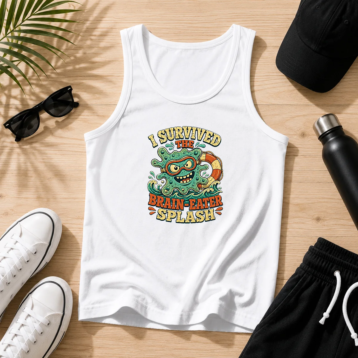 Good Vintage Brain Eater Splash Survivor Retro Copy Tank Top