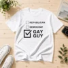 Hot Gay Guy Republican Democrat Ballot Election Checkbox Humor