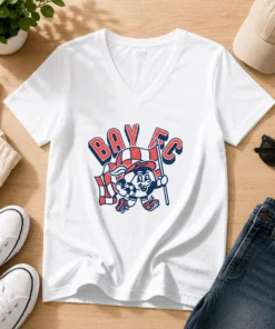 Hot Kid'S Bay FC Soccer Player Ash V-Neck Shirt