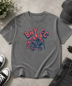 Hot Kid'S Bay FC Soccer Player Ash Washed T-Shirt