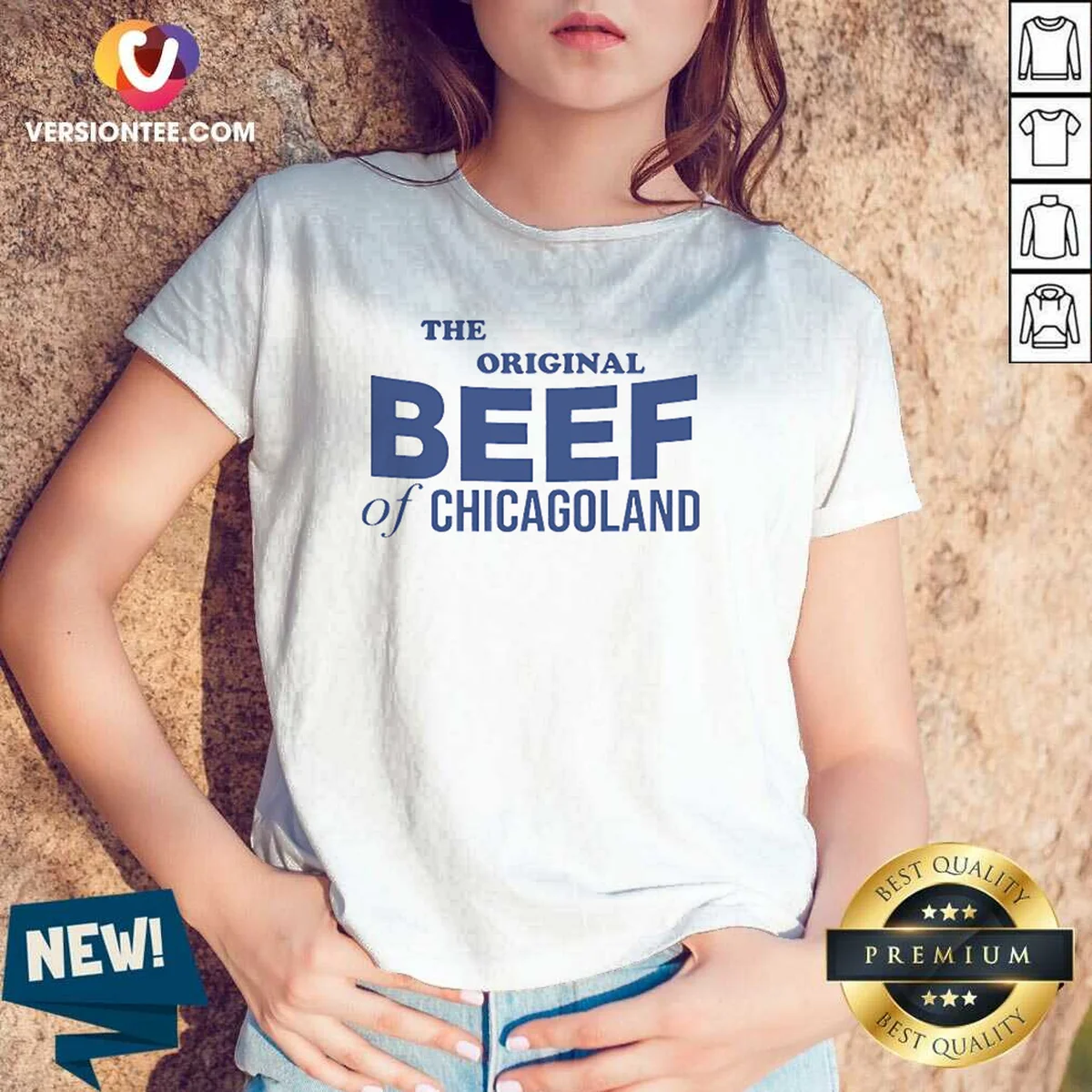 Hot The Bear Original Beef Of Chicagoland V-Neck Shirt